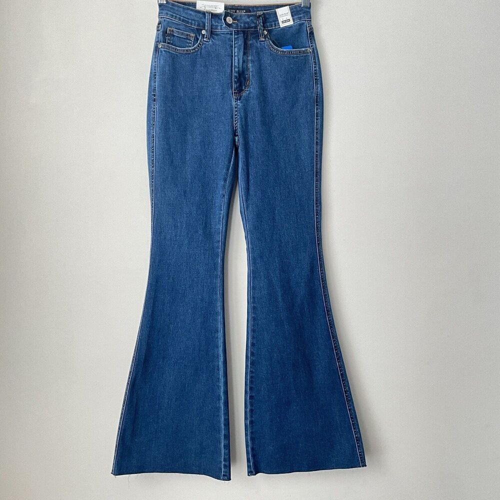 Judy Blue Flare Leg Jeans High Waist Raw Hem Tummy Control Top 27 - Picture 12 of 12